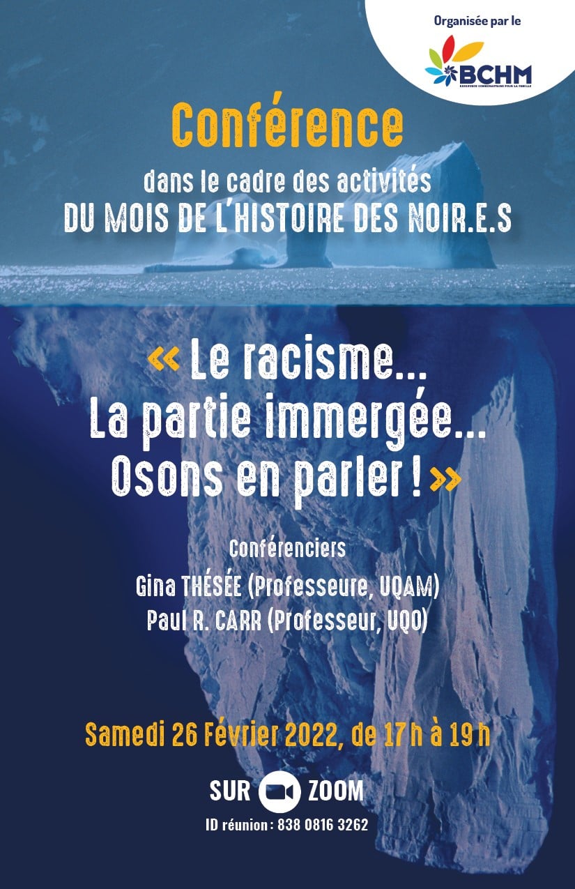 Lire la suite à propos de l’article Conférence « Le racisme … La partie immergée … Osons en parler »